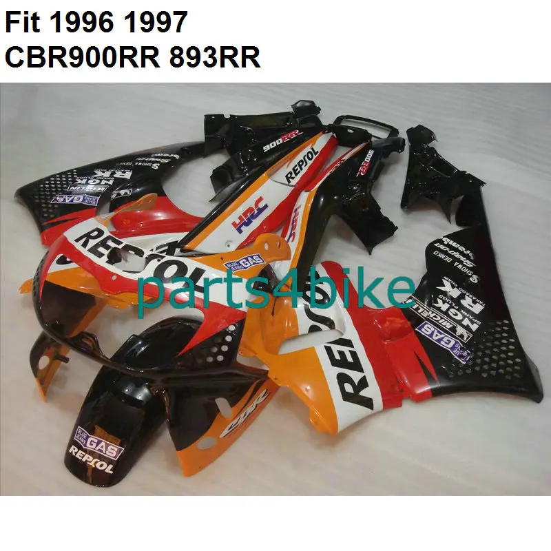 Fairing kit for Honda orange black CBR900RR CBR 893RR 1996 1997 fairings CBR 893 96 97 LM2