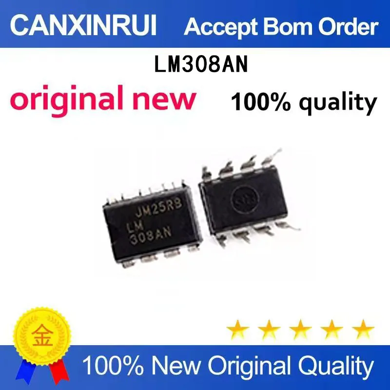 (5 Pieces)Brand new original LM308AN LM308N direct insertion DIP-8 operational amplifier spot chip IC