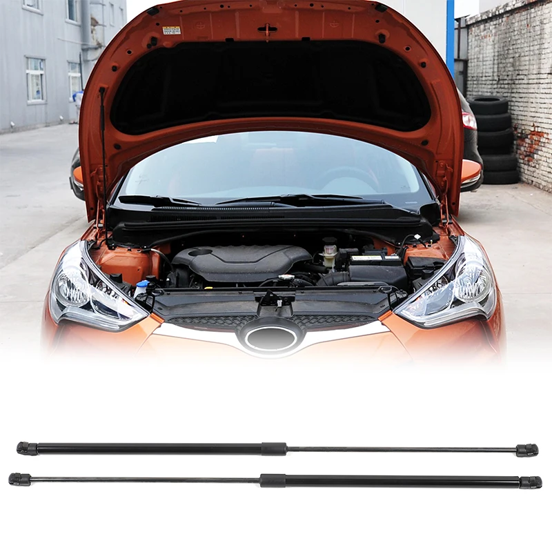 

2piece set carbon steel black For Hyundai Veloster 2011-2017 car front hood hydraulic rod slow down rod support rod accessories