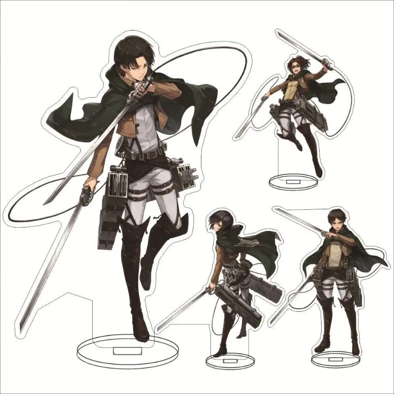 

Attack on Titan Anime Figures Stand Model Plate Eren Levi Plate Desk Decor Standing Desktop Decoration Kids Friends Gift for Fan