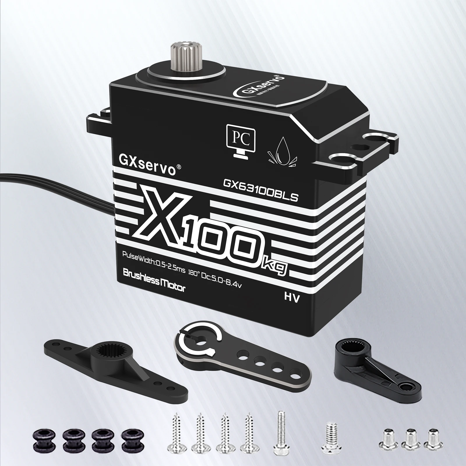 

GXservo 100kg Large Torque Brushless Motor Servo For 1/5 RC Car Boat Waterproof Metal Gear Servos