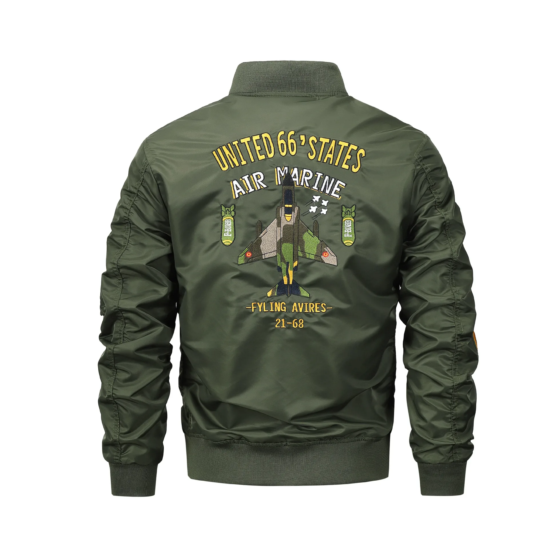 Men's Fashionable Versatile Embroidered Jacket Spring Autumn Chinese Trend Baseball Collar Work Jacket
