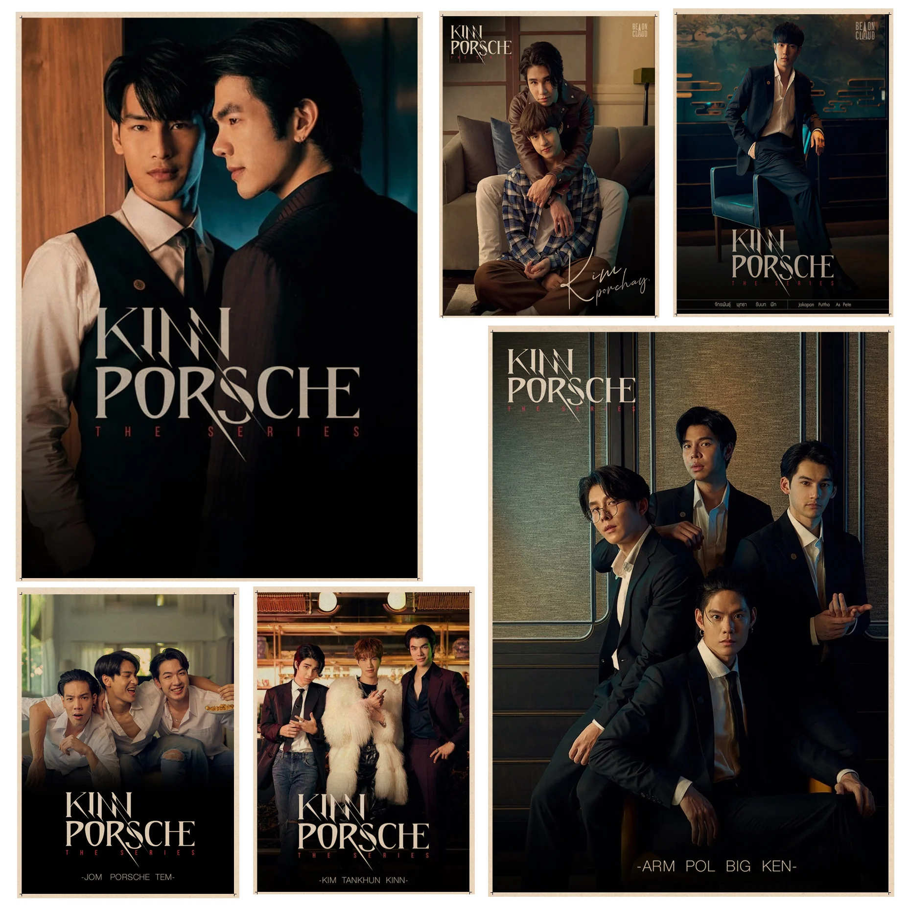 KinnPorsche The Series Movie Posters For Living Room Bar Decoration Kawaii Room Decor