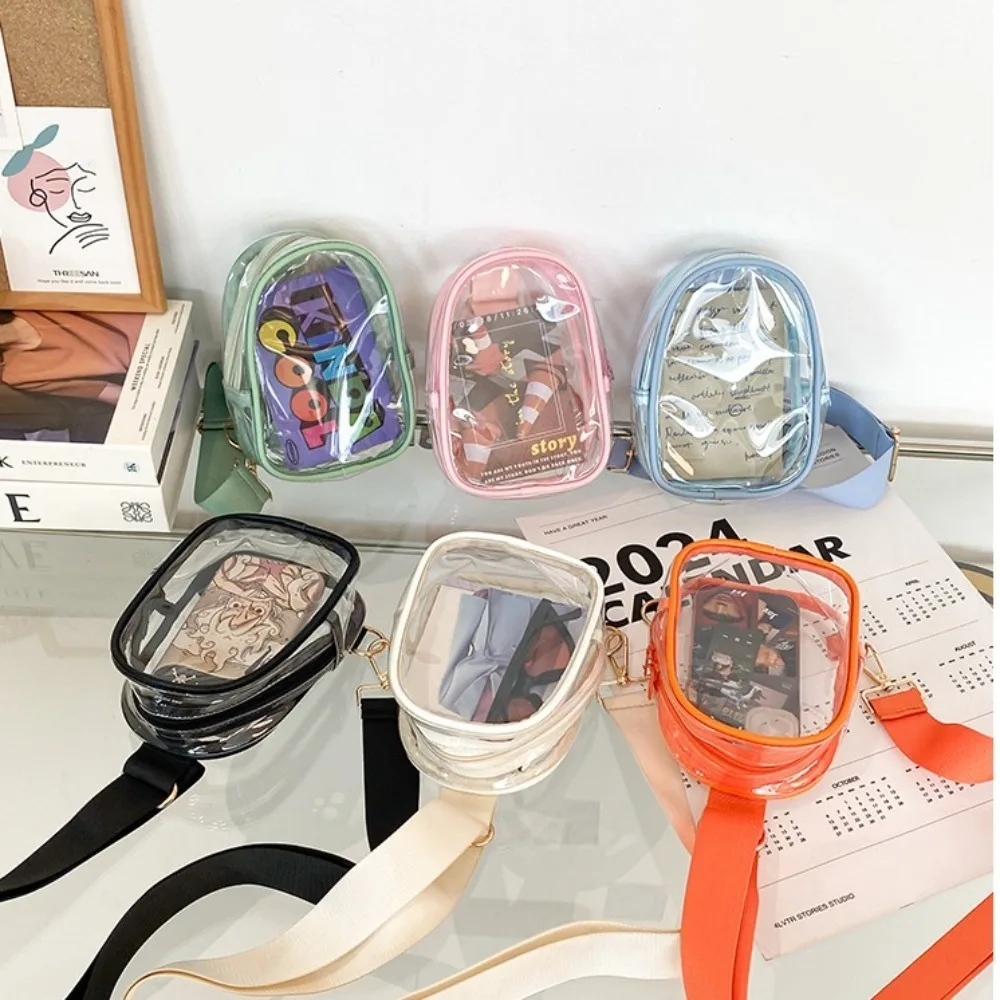 PVC Couple Clear Shoulder Bag Waterproof Summer Transparent Crossbody Bags Portable Storage Doll Go Out Bag