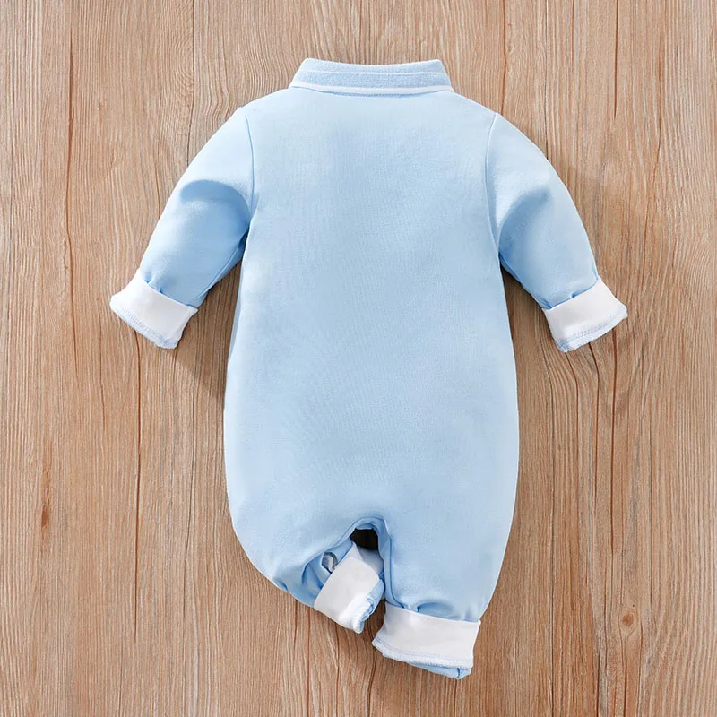 Baby Clothing Solid Color Polo Shirt Spring and Autumn Long Sleeve Cotton Boys and Girls\' Bodysuit