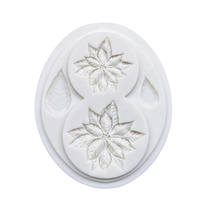 Poinsettia Christmas Flower Silicone Cake Baking Mold Sugarcraft Chocolate Cupcake Resin Tools Fondant Cake Decorating Tools