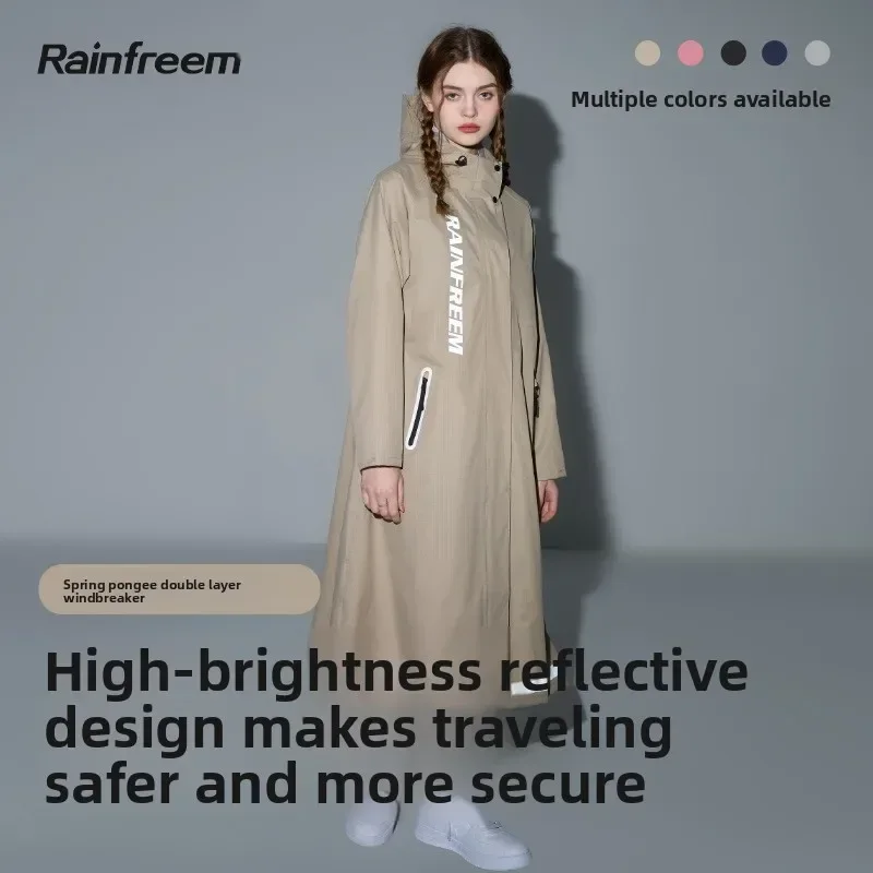 

Long-Length Electric Scooter Raincoat: Full-Body Storm-Proof Rain Cover for Delivery Riders Women's One-Piece & Men's