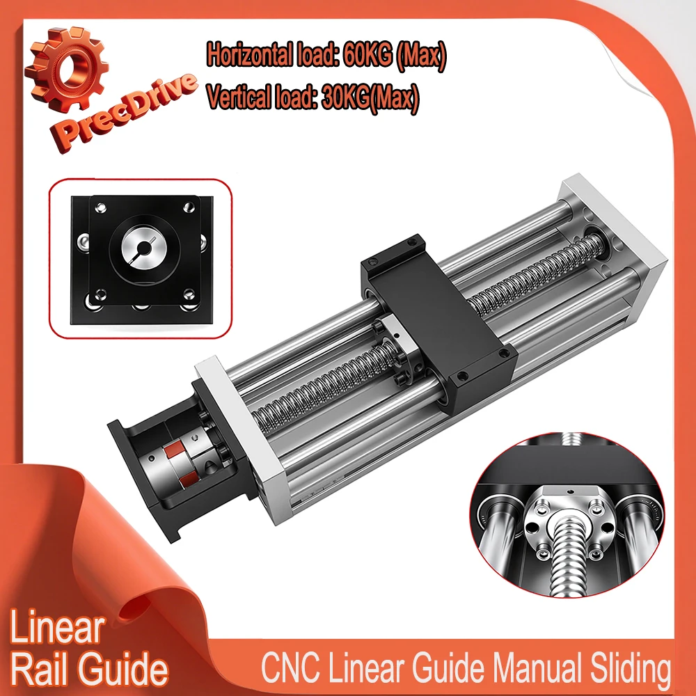 Linear Guide Rail Optical Axis Slide Stage SFU1605 CNC XYZ Axis Aluminum Profile Table 90mm Wide 60KG Load 0.03mm Accuracy