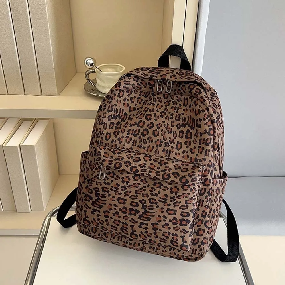 

Легкий нейлоновый рюкзак с леопардовым принтом, ретро-рюкзак для студентов, школьный ранец, прочный полиэстеровый рюкзак большой вместимости для активного отдыха