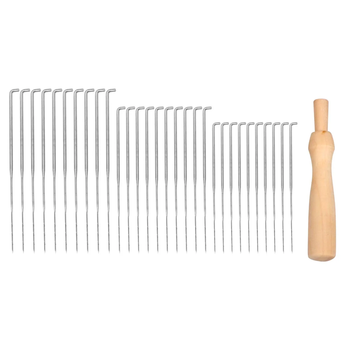 

32 pcs Felting Needle Punch Kit with Bamboo Handle 3 Sizes Storage Case for Wool Non Woven Fabrics DIY Craft Tool
