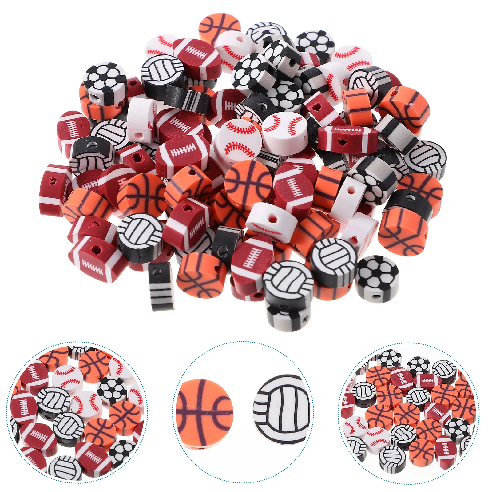 

300Pcs Small Sports Beads Football Charms for Jewelry Making Handmade Gifts and Accessories Beads for Crafts DIY Pendant Charms