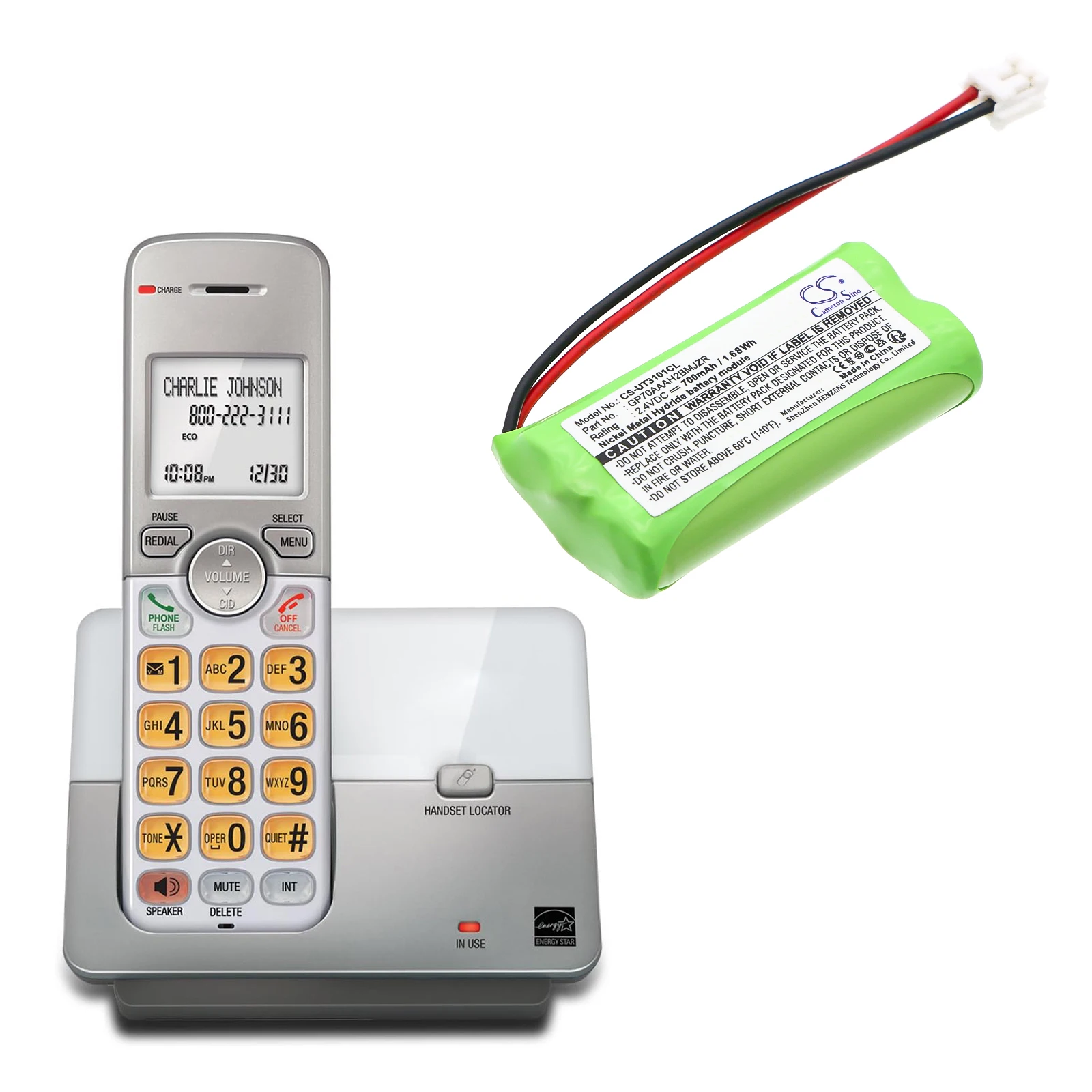 

2.4V BT184342 BT284342 Cordless Phone Battery Compatible with AT&T BT18433 BT28433 CS6219 CS6229 BT1011 BT1018 BT1022 BT1031