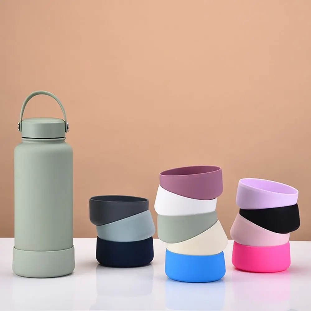 Water Drink Bottle Pad Silicone Water Cup Coasters Non-Slip Wearresistant Water Bottom Sleeve Vacuum Cup Bottom Mat Mug