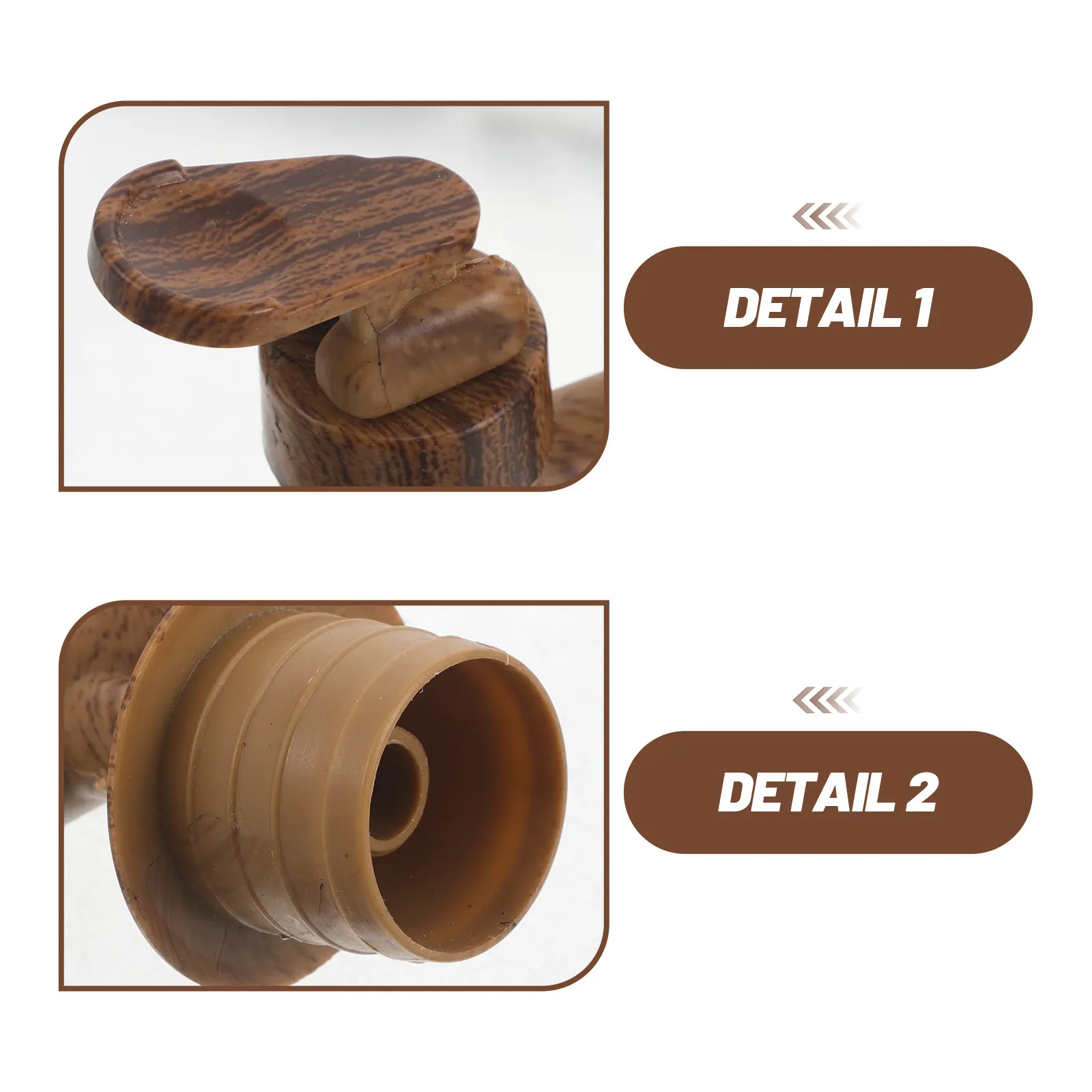 2PCS Beer Barrel Tap Plastic Wine Dispenser Spigot With Wood Grain Beverage Faucet For Wine Barrel Jug And Kitchen Applications view 3