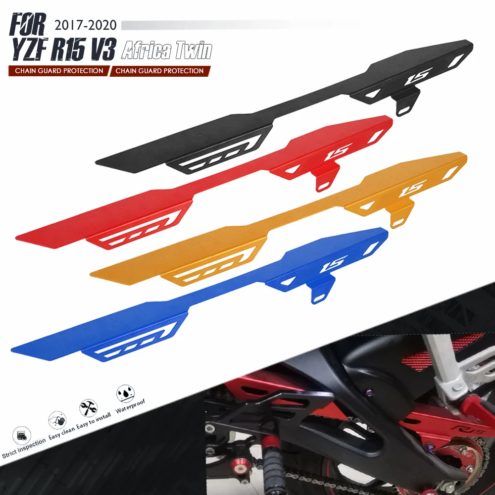 For Yamaha YZF R15 V3 2017 2018 2019 2020 Motorcycle Accessories CNC Aluminum Extension Chain Guard Chain Cover Protection R15V3