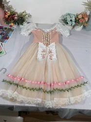 Apricot pink Gerbelia Giselle YAGP Ballet Variation Costume Women's high-grade custom pommel dress