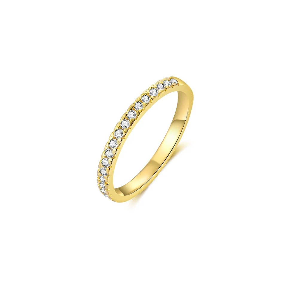 

S925 Sterling Silver Women's Classic Thin-Ring Zircon Ring Starry Sky INS High-End Accessory