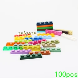 100PCS MOC 3710 Plate 1x4 Building Blocks Kit High-Tech Board Light Panel Bricks Particle Idea Toys Children Birthday Kid Gifts