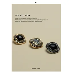 Cufflinks For Mens Luxury Black White Metal Sewing Buttons Clothing Decorative Diy Crafts Supplies Needlework Accessories 6pcs