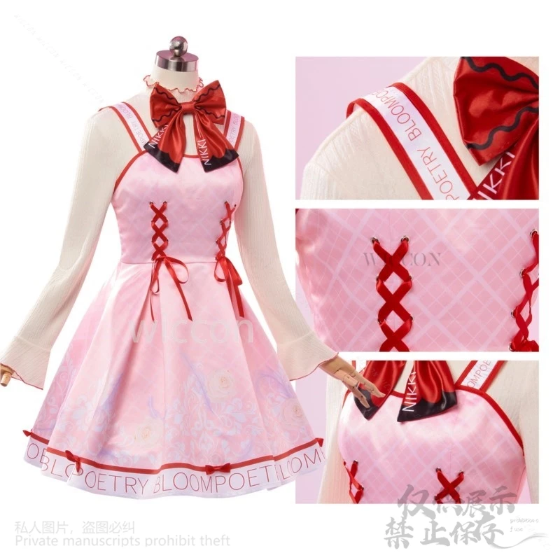 Anime Game Infinity Nikki Cosplay Lolita Pink Dress Nikki Wigs For Girls Woman For Halloween Christmas Party Gifts Customized