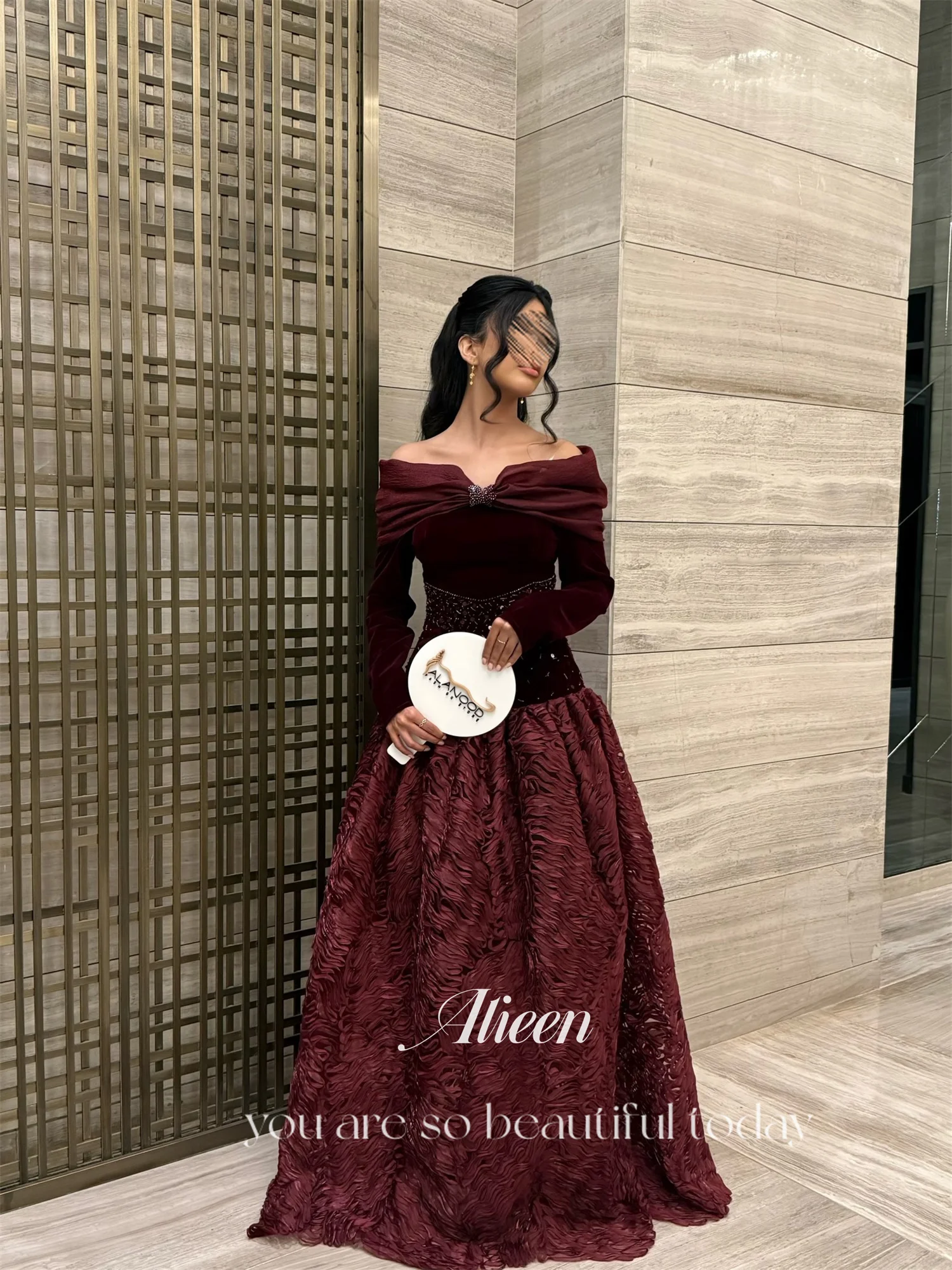 Aileen Maßgeschneiderte luxuriöse Damen-Abendkleider für besondere Anlässe, Vestidos De Festa, elegante Partykleider 2025, Burgunderrot