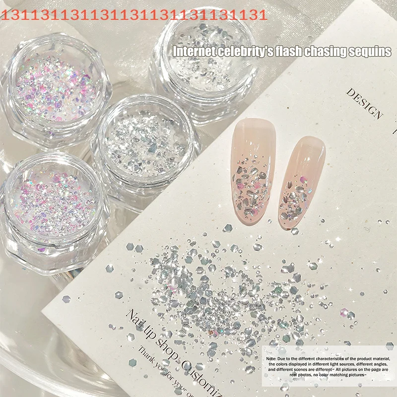 حورية البحر البريق مسمار الفن بريق رقيقة جدا رقائق الليزر المجسم الترتر 1 جرة غير النظامية فضفاض مسمار الغبار الملحقات #2