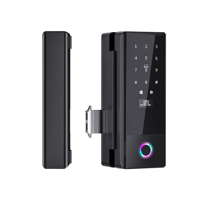 

ABDE-Tuya Smart Home Fingerprint Lock For Sliding Glass Doors Glass Door Electronic Lock With Advanced Biometric Access