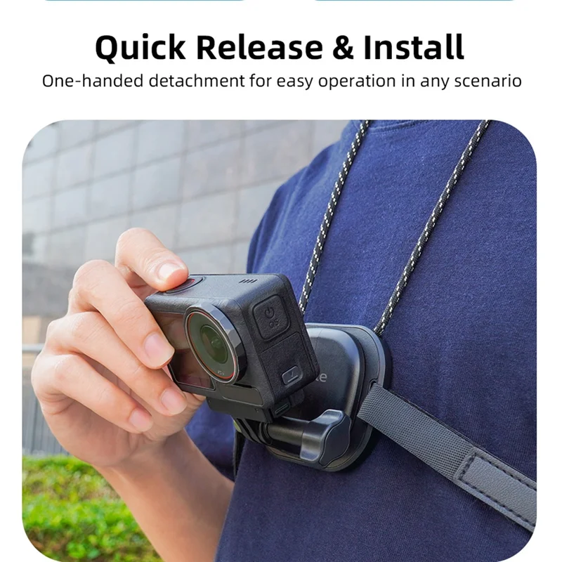 ABDE-Flymile Magnetic Neck Strap Hold Mount For Action 3 Action 2 Pocket 3 Action Chest Magnetic Mount Set