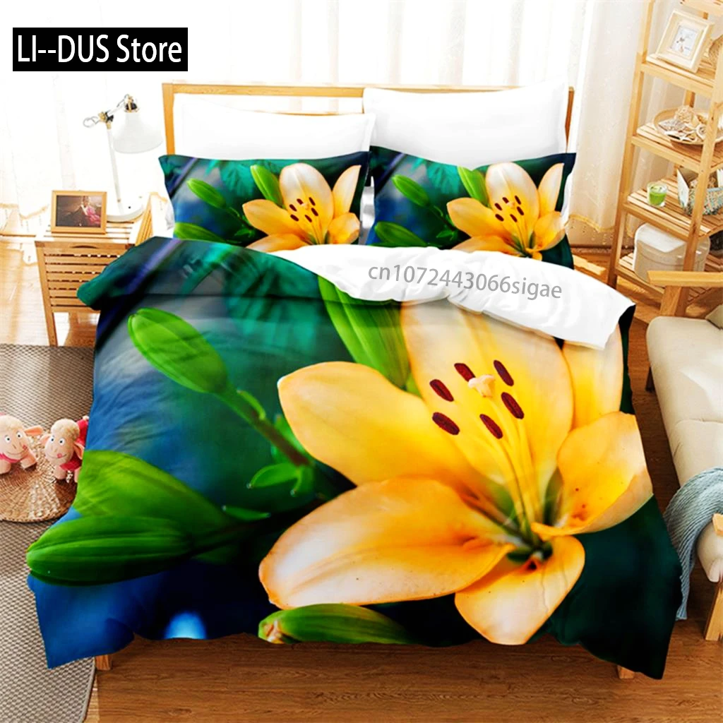 

Yellow Flowers Queen Bedding Set Duvet Cover Set Bedding Digital Printing King Size Duvet Cover Set Bedding Set