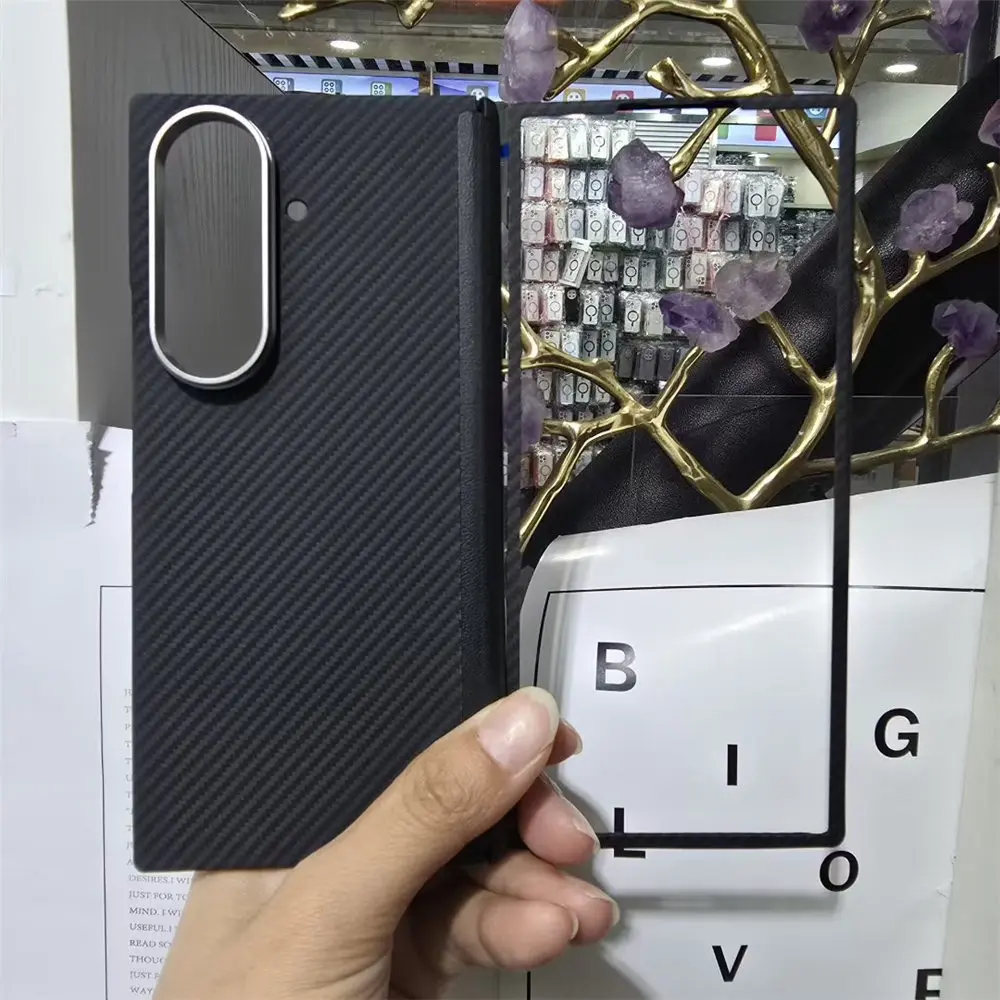 Capa Magsafe de fibra de carbono de aramida fosca para Samsung Galaxy Z Fold7 capa protetora de armadura com dobradiça