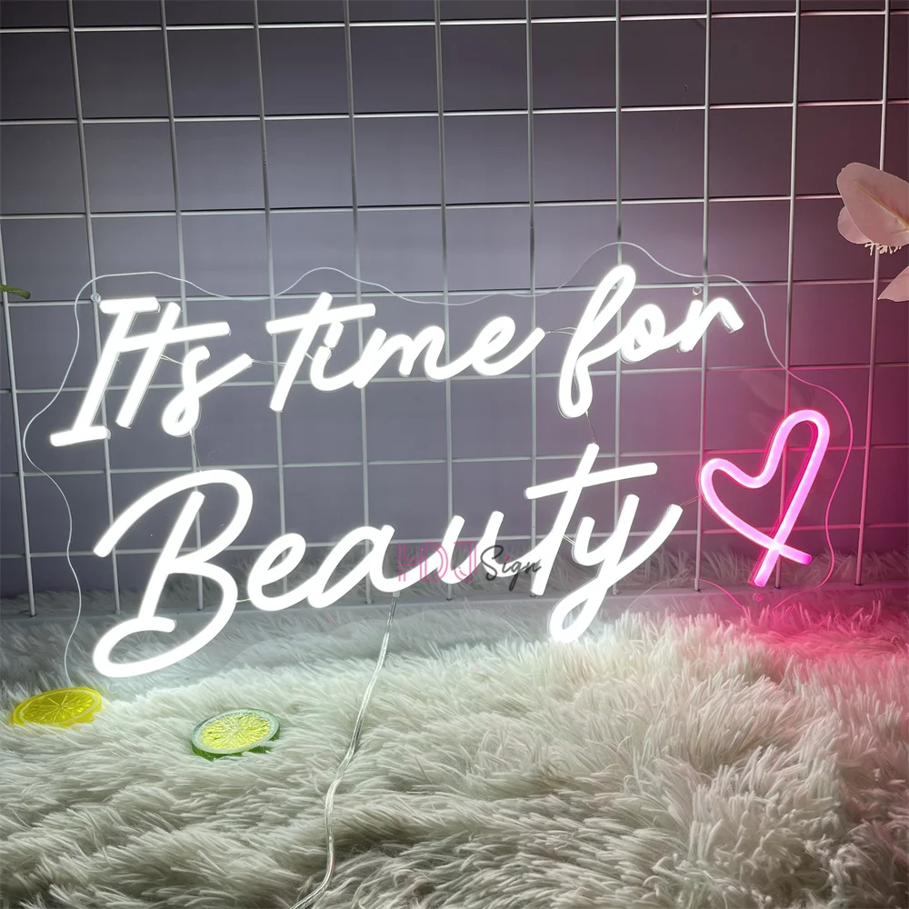 It\'s Time for Lash Beauty LED Neon Sign Lights Lash Room Decoration Wall Art Neon Light Beauty Salon Decor Business Signboard