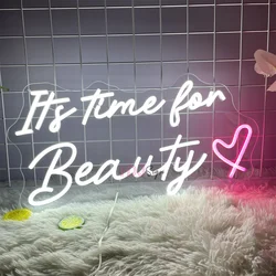 It's Time for Lash Beauty LED Neon Sign Lights Lash Room Decoration Wall Art Neon Light Beauty Salon Decor Business Signboard