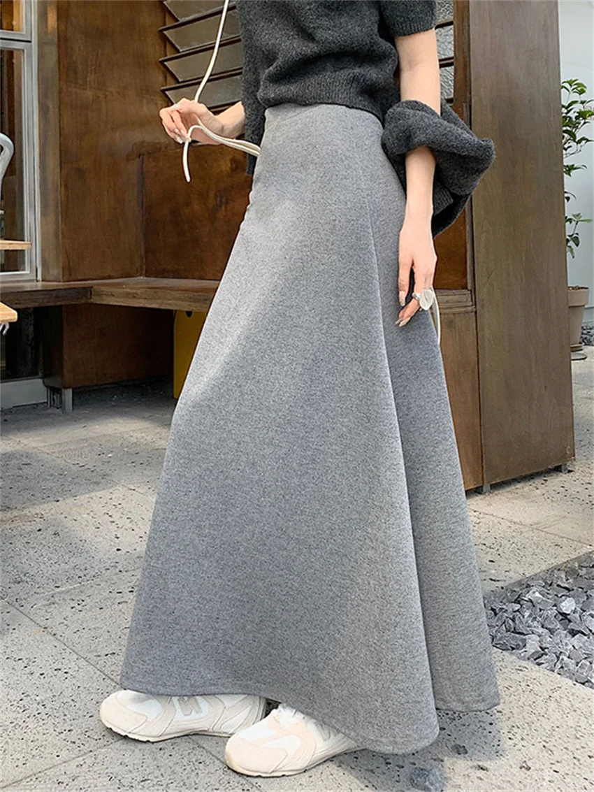 

Alien Kitty 2024 New Slim Maxi Skirts Knitted Elegant Women Loose Autumn Gentle Office Lady High Waist Casual Streetwear OL