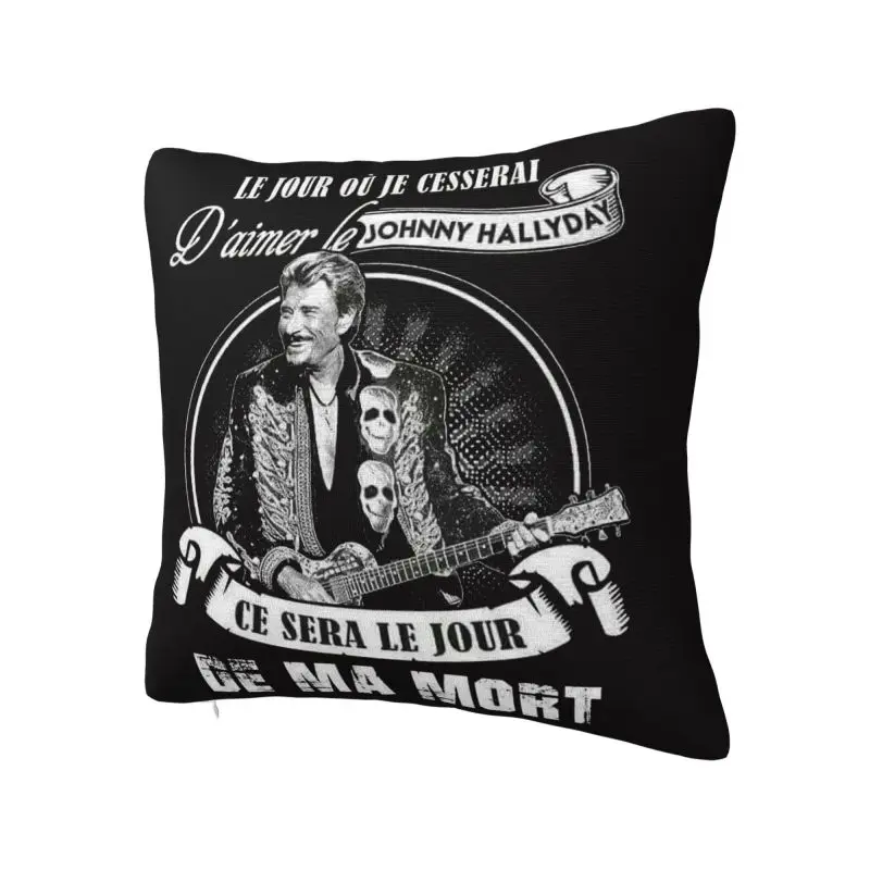 Johnny Hallyday Throw Pillow Case Decor Home Heavy Metal Rock Cushions Cover For Sofa Chair Square Polyester Pillowcase