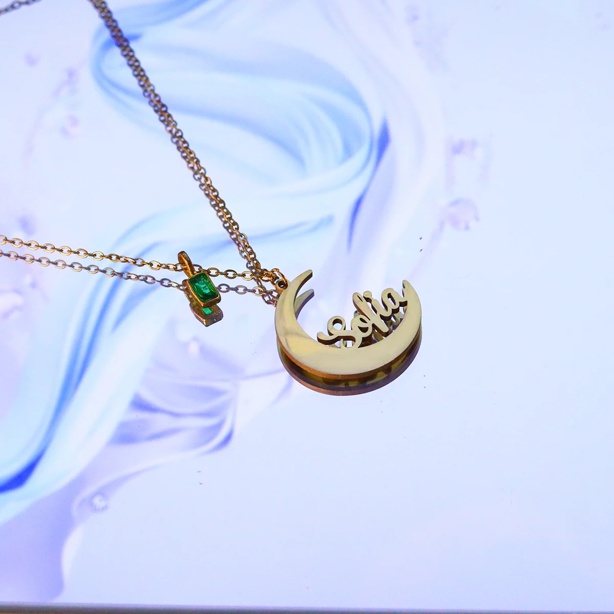 

Женское украшение-чокер Todorova с именной гравировкой, из нержавеющей стали, в форме луны, в богемном стиле, с цепочкой, подарок