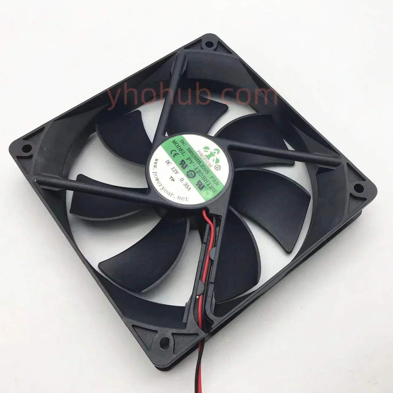 

Power PY-1225H12S DC 12V 0.35A 120x120x25mm 2-Wire Server Cooling Fan