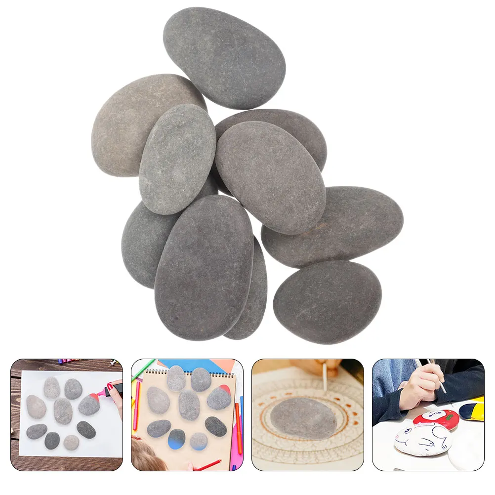 

10 Pcs Pebbles for Painting Painted Stone Stones Smooth Water Mill Drawing Child Rocks