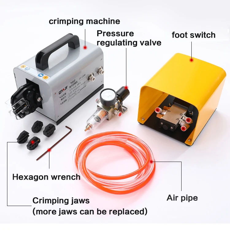 0.5-3mm2 Pneumatic Pre-insulated Ferrule RingTerminal Lug Wire Crimper Cable Press Machine Terminal Crimping Machine