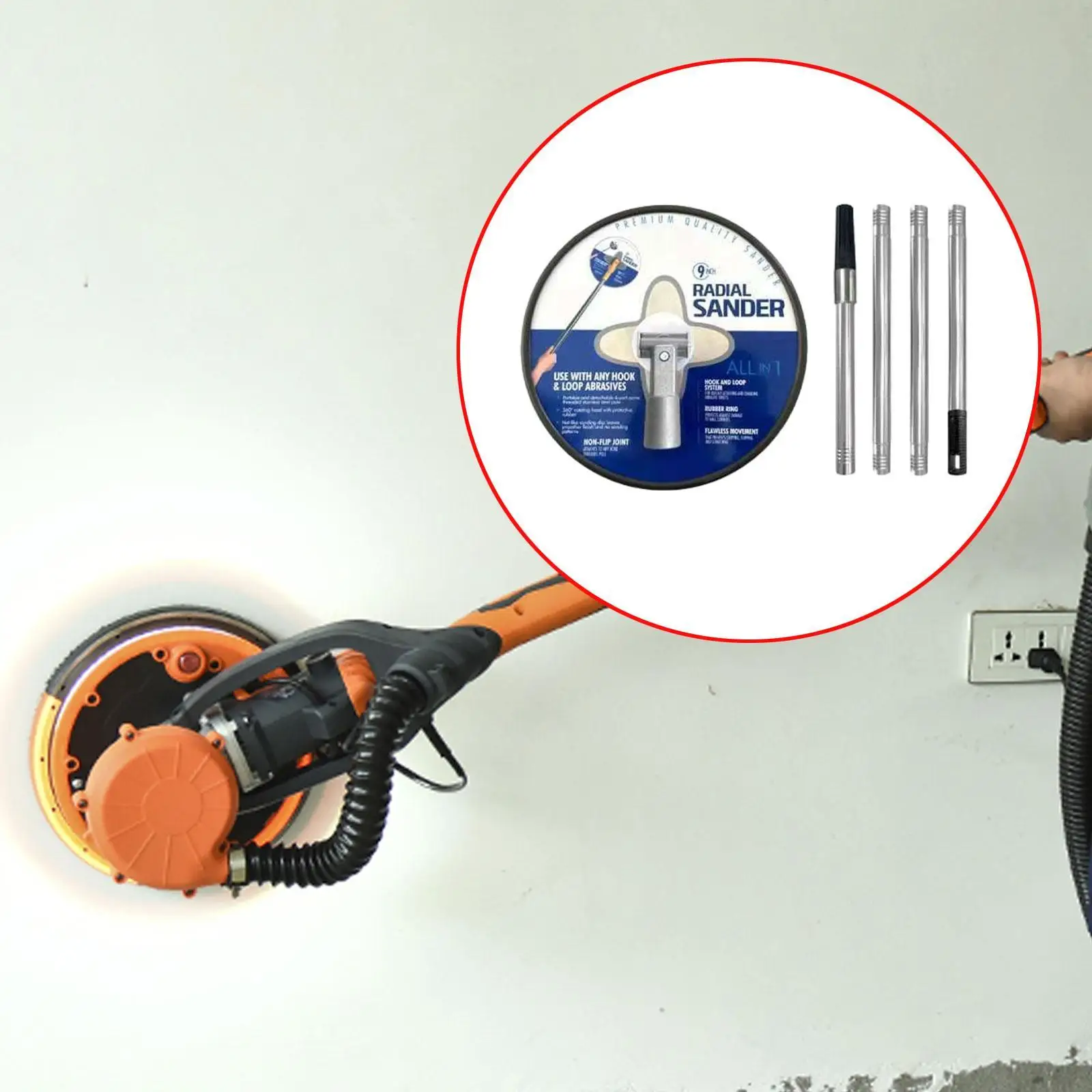 

Manual Drywall Sander with 120cm Extension Rod Versatile 360 Degree Rotating