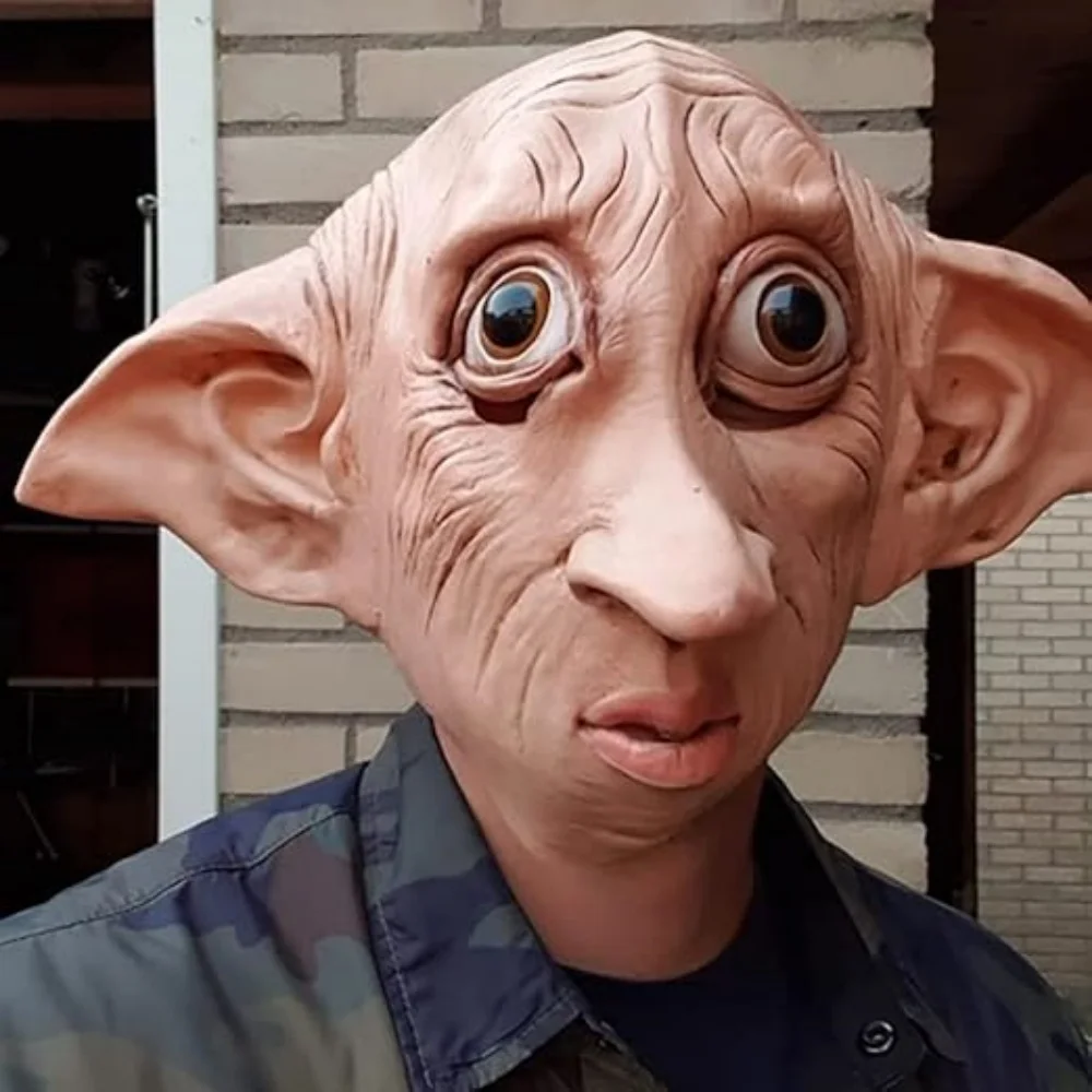 Dobby Voldemort Mask Halloween Role Play Costume Props Latex Elf Ears Full Head Headdress Funny Cute Elf Accessories