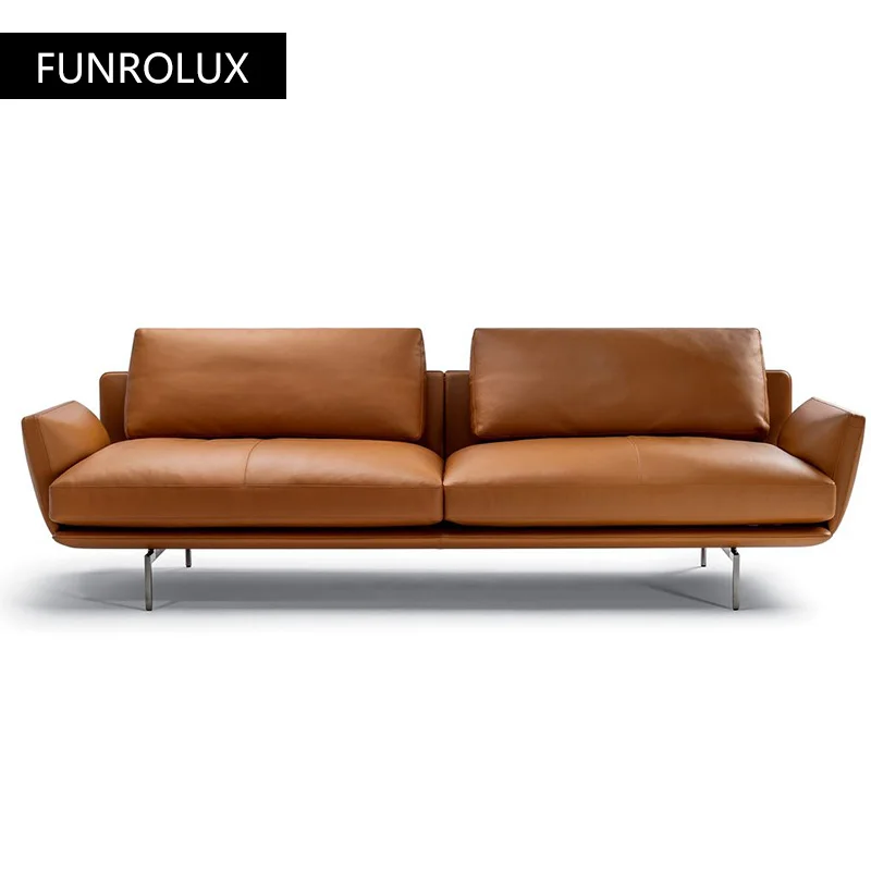 Modern genuine leather sofa light luxury living room first layer cowhide corner leather sofa