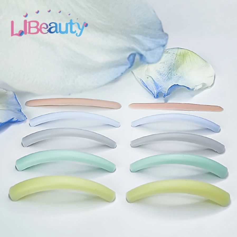 Libeauty 5 Pairs Silicone Lash Lift Pads Eyelash Perm Pads Lash Lifting Rods 3D Eyelash Curler Accessories Applicator Tools