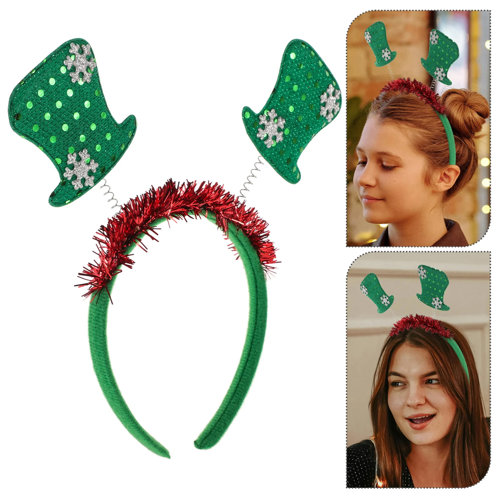

Christmas Headgear Hat Shape Headband Hair Hoop Winter Party Paper Headband Festive Decorations Reliable Accessory