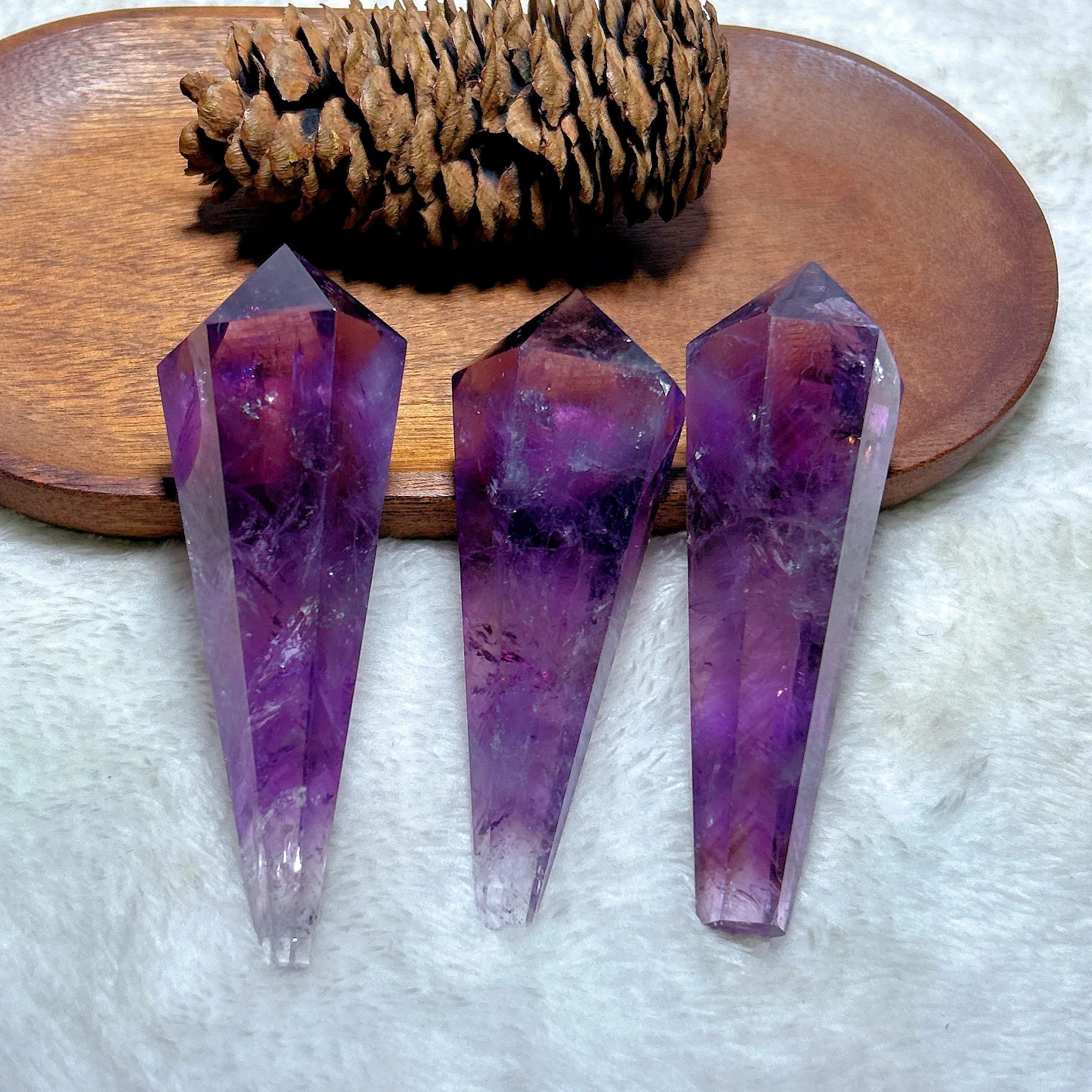 High Quality Natural Crystal Amethyst Wand Tower Point Gemstones Healing Mineral Energy Home Decorations Gift