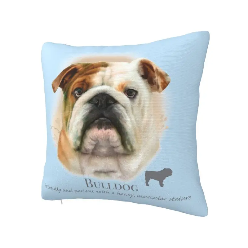 Bulldog Throw Pillow Case 45*45cm Decorative Pet Dog Cushion Cover Velvet Polyester Pillowcase Double-sided Printing