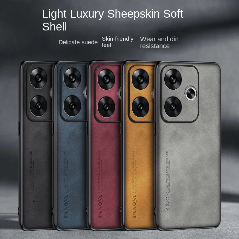 For Xiaomi Poco F6 PocoF6 5G Case PU Leather Surface Hard PC Back Cover Shockproof Matte Phone Case for Xiaomi Poco F6 PocoF6 5G