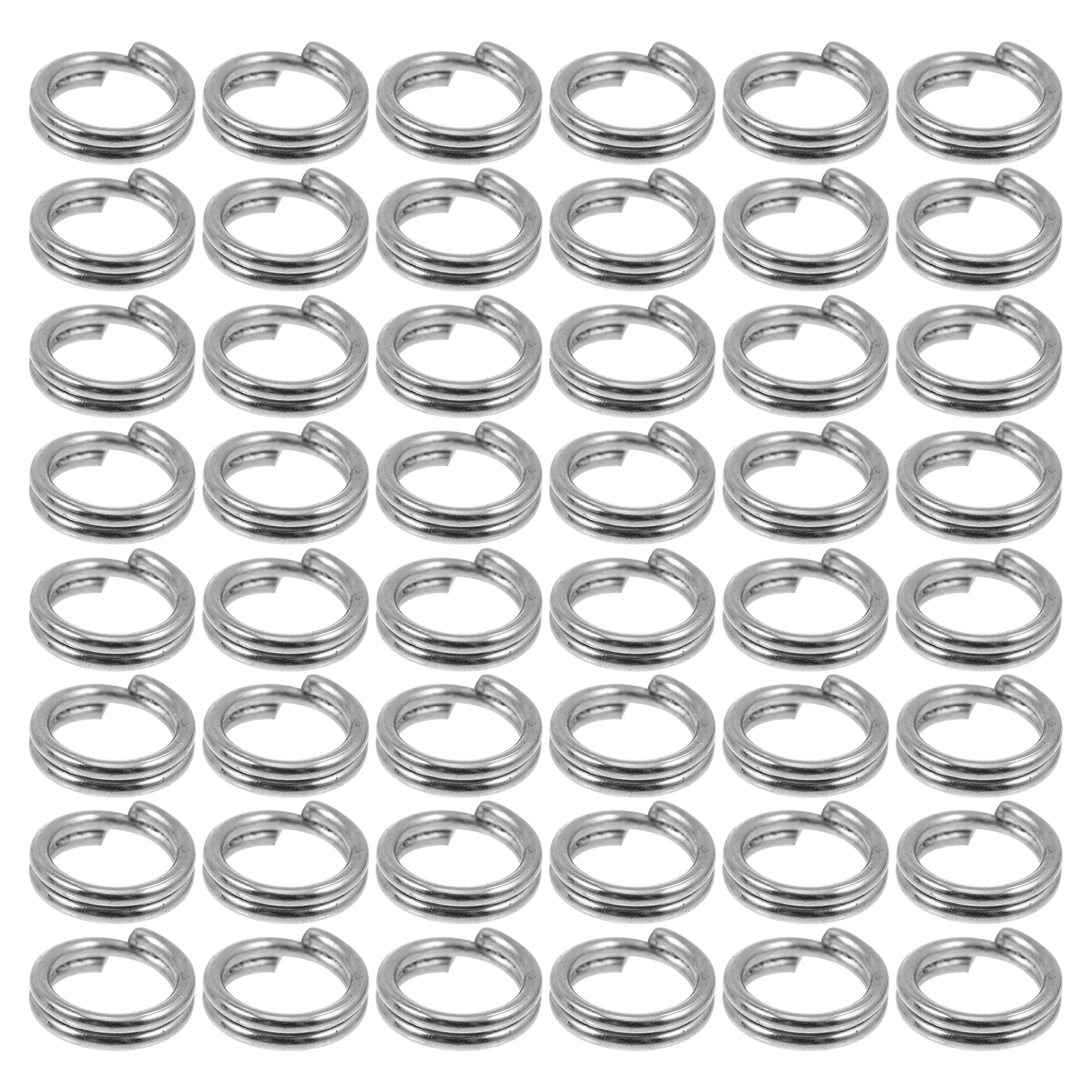 

100 Pcs Double Ring Rotation Fishing Rings Lure Connection Connecting Accessories Silver Connector