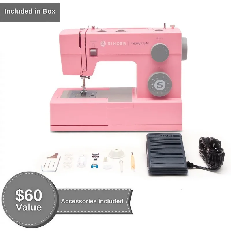 Machine à coudre rose robuste 4411 avec accessoires |   Haute vitesse, 69 options de points, moteur solide, cadre métallique, lumière LED