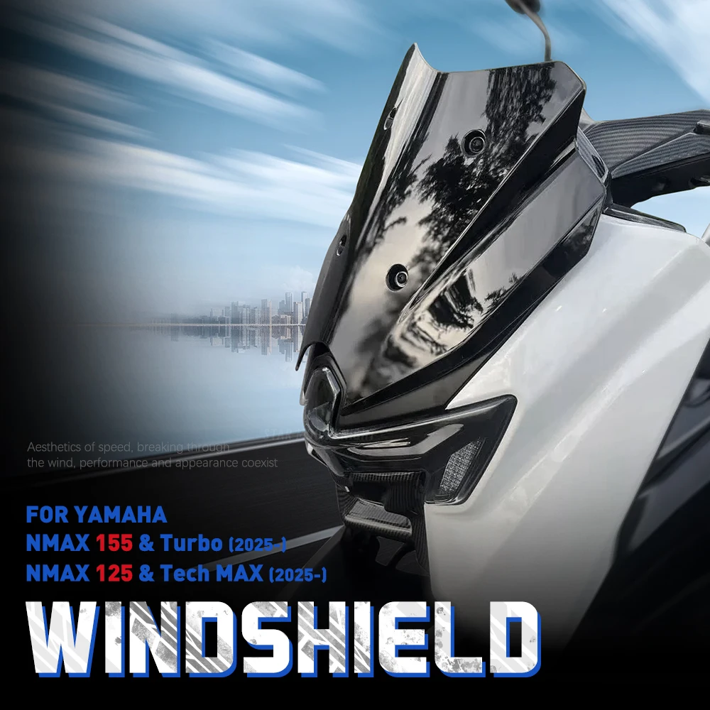

New Motorcycle Windshield For Yamaha N MAX125/Tech MAX N MAX155/Turbo 2025-Accessories Windshield Wind Deflector Wind Deflector