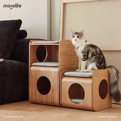 Originality Four Seasons Universal Removable Washable Cat Beds Mats Cat Nest Shared Wood Pet Dog Nest Nightstands Pet Furniture